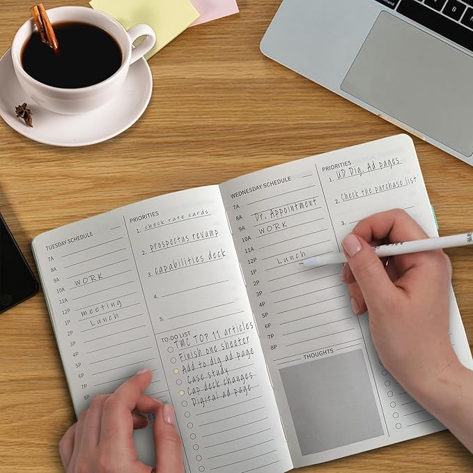 Undated Planner a5 Time Management, 2025-2026 Planner Undated Weekly And Monthly, Organize Your Days Start Anytime and ADHD Friendly (Light Orange)