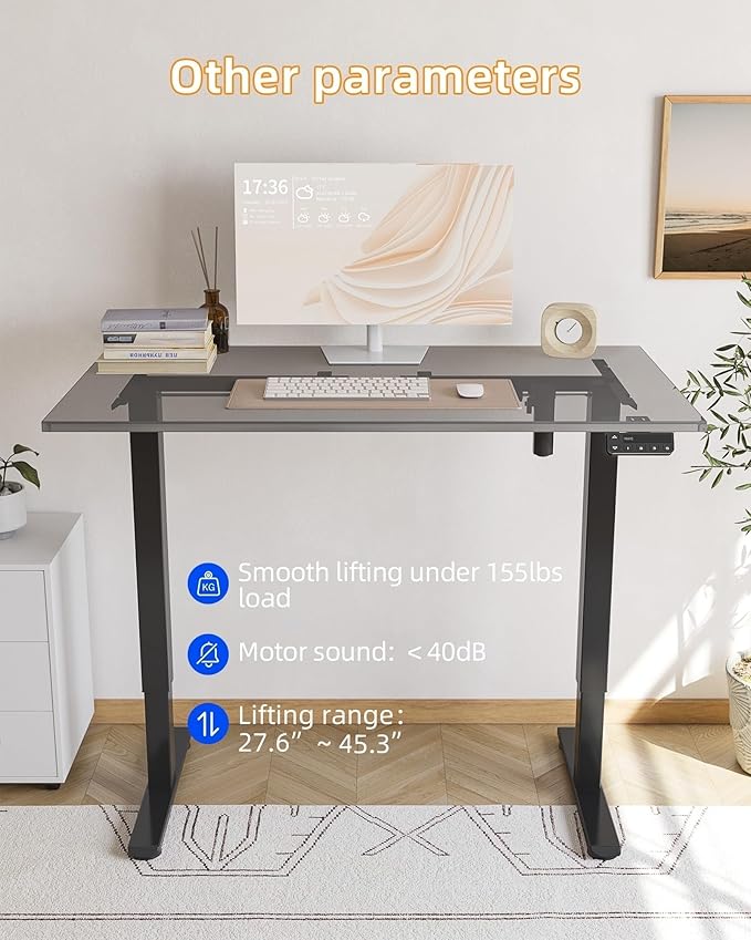 YIHAYO Standing Desk Frame, DIY Workstation, Frame Only, Adjustable Desk with Memory Smart Pannel, Sit Stand Desk for Home Office (Black)