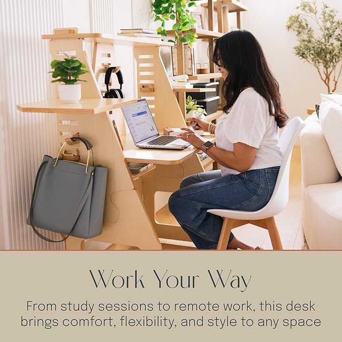ModDesk Adjustable Desk, Standing Desk, Natural