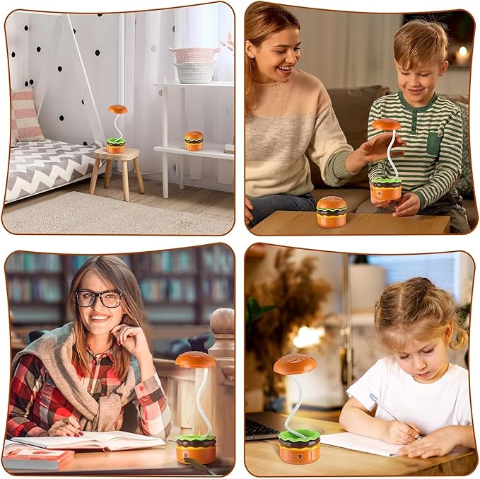 Generic Cute Desk Lamp,Table lamp,Night Lights,Hamburger Small Night lamp,Desk Accessories, Room Decor for Boys Girls Gifts, Yellow, SY-KD300