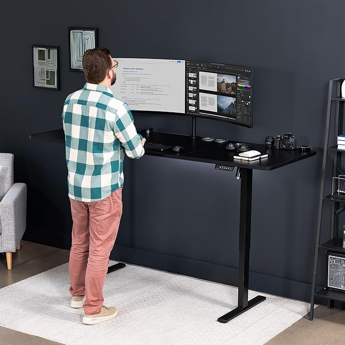 VIVO Large Electric 83 x 30 in Standing Desk, Memory Height Adjustment, 1B Series, Black Top Black Frame, DESK-KIT-1B8B