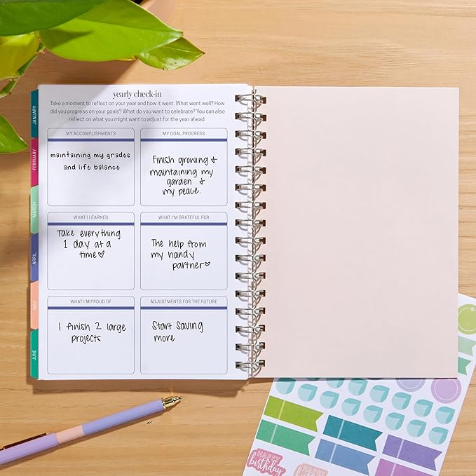 Inspired by Erin Condren 12-Month A5 Weekly Planner (Jul 2025 - Jun 2026), Compact Weekly and Monthly Planner Calendar, 70 Lb. Text Weight Paper, Petal Pop Covers, Wire-O Spiral Binding