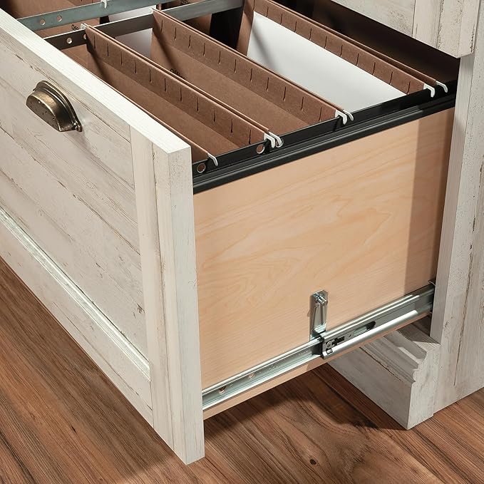 Sauder Barrister Lane Lateral File, White Plank Finish