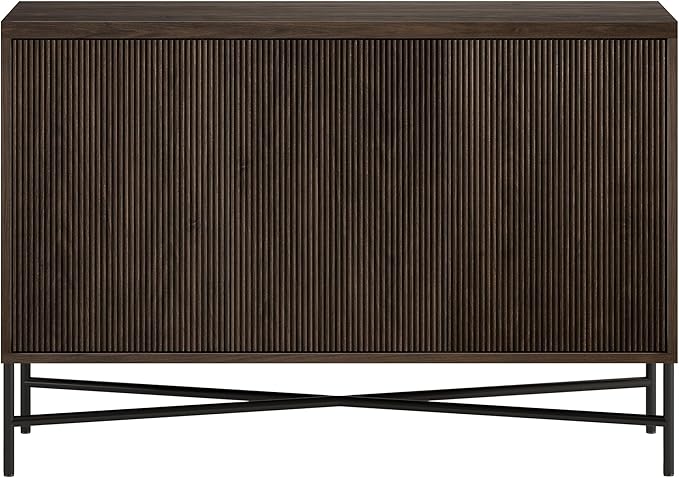 Henn&Hart 48" Wide Rectangular Buffet Table in Warm Brown, for Home, Living Room, Bedroom, Entertainment Room, Office