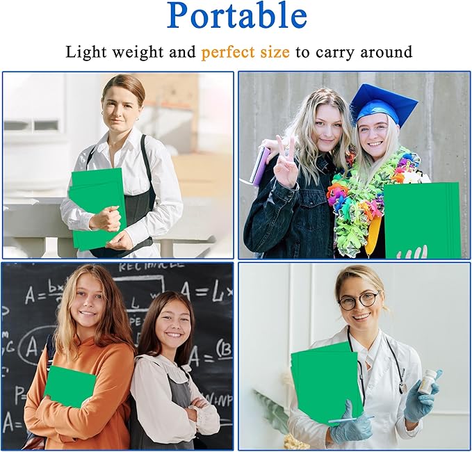 Zzrywuty 25 Packs Paper Folders with Pockets for Students,Businessmen and Office Workers,Letter Size,Two Pocket Folders with Card Slot for Office,Business,School Supplies (Green)