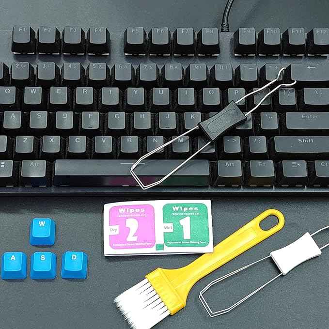 Keycap Puller Switch Pluller with Keyboard Cleaning Brush for Mechanical Keyboard, Stainless Steel Key Removal Tool