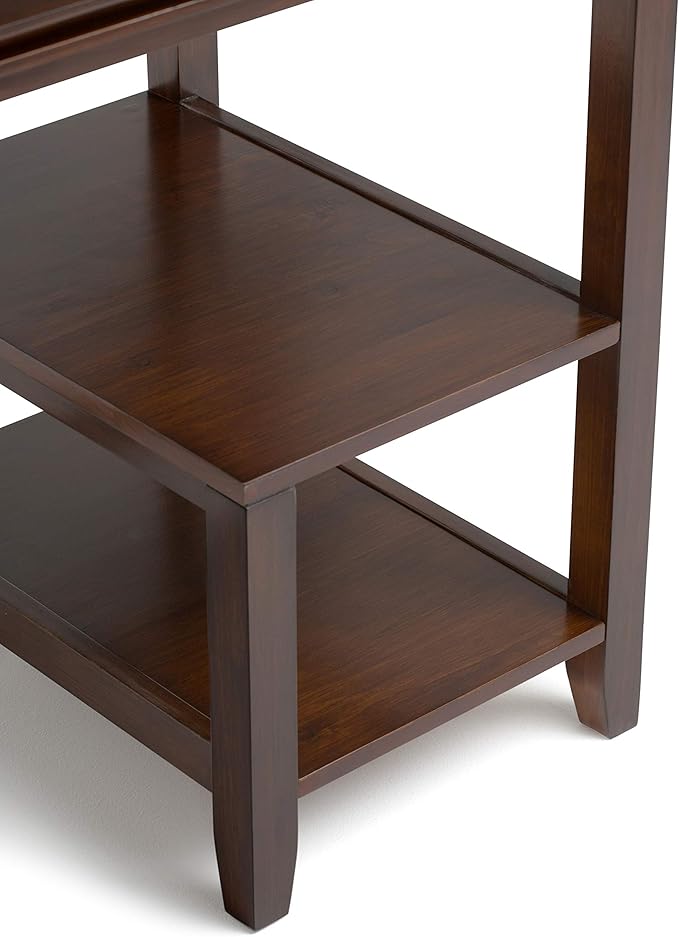 SIMPLIHOME Artisan SOLID WOOD Transitional Modern 50 inch Wide Home Office Desk, Writing Table, Workstation, Study Table Furniture in Russet Brown