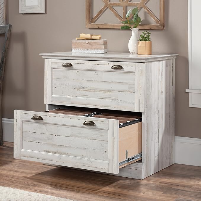 Sauder Barrister Lane Lateral File, White Plank Finish