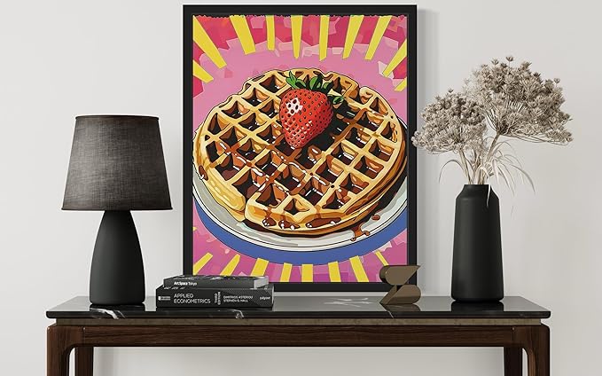 Waffle Pop Art Poster Print, Vintage Retro Wall Art Decor Paintings Classic Artwork for Bedroom Living Room Decorations. 43 (Waffle, 8 x 10 inches, Unframed)