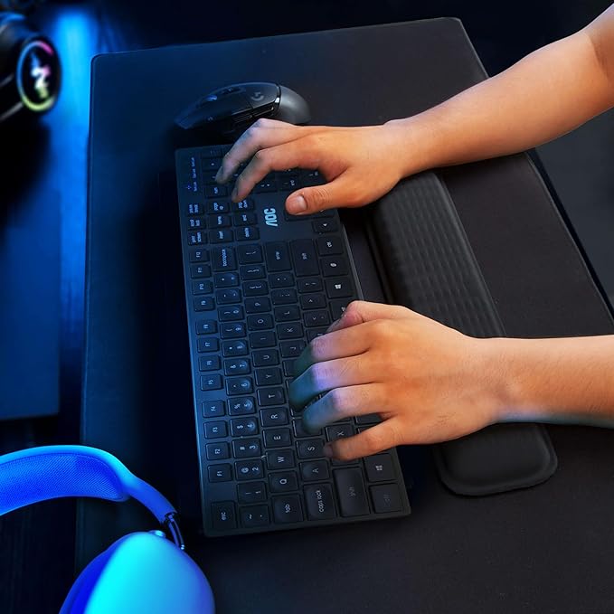 MEKASS Keyboard Wrist Rest, Soft Memory Foam Wrist Support for Keyboard, Keyboard Hand Rest Pad for Wrist Pain Relief, Keyboard Wrist Guard for Long Hours of Work, Gaming, Studying(Gray)