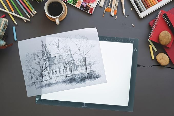 Ultra-Thin A4 LED Light Pad for Tracing & Drawing – Dimmable Brightness with Memory Function – Ideal for Artists, Designers & Crafters