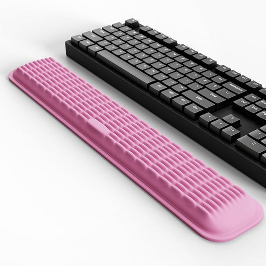 MEKASS Keyboard Wrist Rest, Soft Memory Foam Wrist Support for Keyboard, Keyboard Hand Rest Pad for Wrist Pain Relief, Keyboard Wrist Guard for Long Hours of Work, Gaming, Studying(Pink)