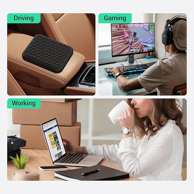 MEKASS Elbow Pad for Desk Large Size Elbow Rest with Memory Foam & Non-Slip Base Relieve Elbow Pain for Office Typing Gaming Car (1pcs)