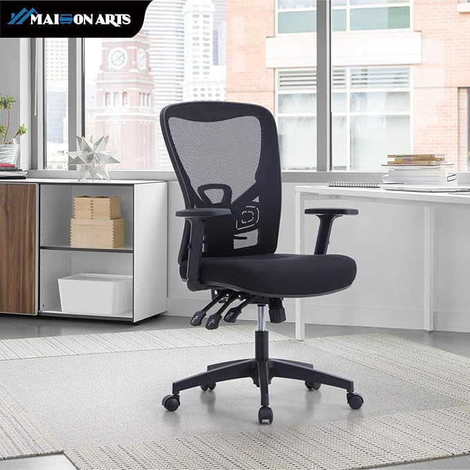 MAISON ARTS Ergonomic Mesh Office Chair, High Back Computer Task Chair Desk Chair with Adjustable Armrest and Lumbar Support for Home Office