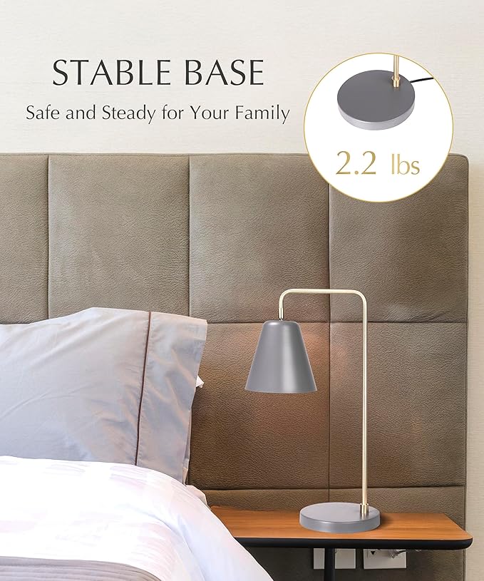 HarvestLand Steady Brass Desk Lamp – Adjustable Industrial Table Lamp with Solid Base, Lamp for nightstand, Desk Lamp Home Office and Bedside Table Lamp