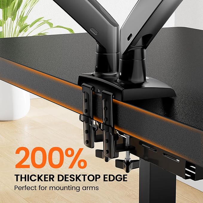 ErGear 40" x 24" Whole Piece Desktop Electric Standing Desk, Thick Height Adjustable Desk with 4 Height Memory, Home Office Computer Table with Cable Management Tray, Black