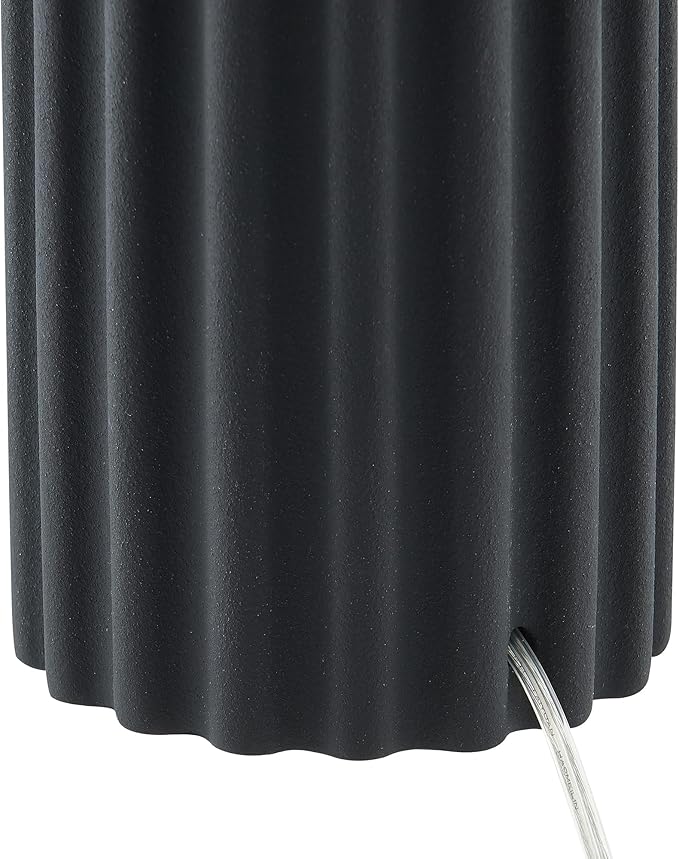 Henn&Hart 23" Tall Table Lamp with Fabric Shade in Flat Black/Gold, for Home, Living Room, Bedroom, Entertainment Room, Office, Kitchen, Dining
