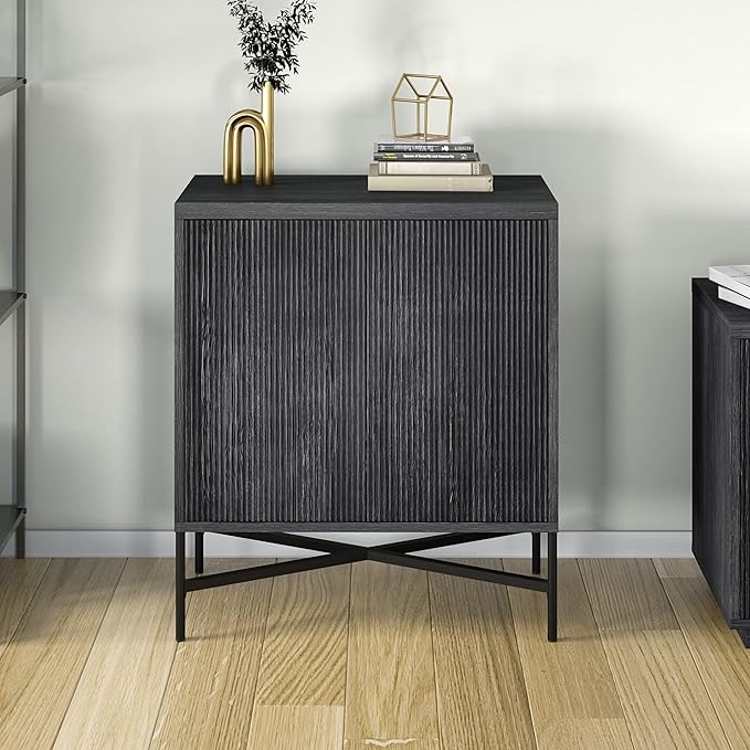 Henn&Hart Brighton Accent Cabinet, 28" Wide, Dark Gray