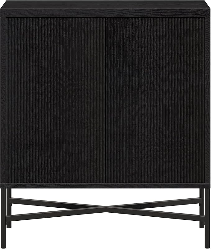 Henn&Hart Brighton Accent Cabinet, 28" Wide(15" D x 28" W x 32" H), Black