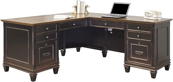 Martin Furniture Hartford L-Shaped Desk, Brown