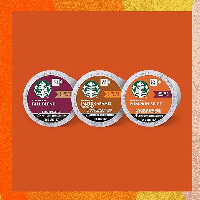 Starbucks K-Cup Coffee Pods Fall Bundle, Medium Roast and Naturally Flavored Coffee for Keurig Brewers, 100% Arabica, Limited Edition, 3 Boxes (30 Pods Total)