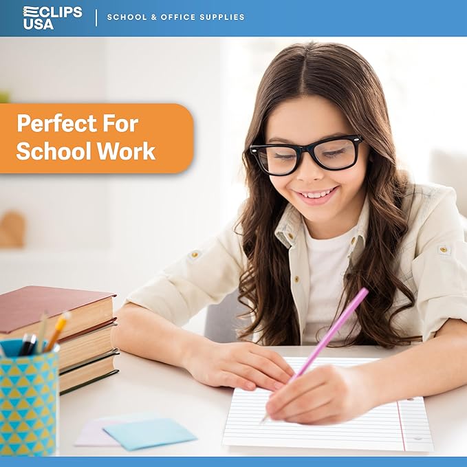 Notebook Paper, Loose Leaf Paper, Wide Ruled Paper, 10.5? x 8?, Filler Paper, 100 Sheets Per Pack, 60 gsm (6 Pack)