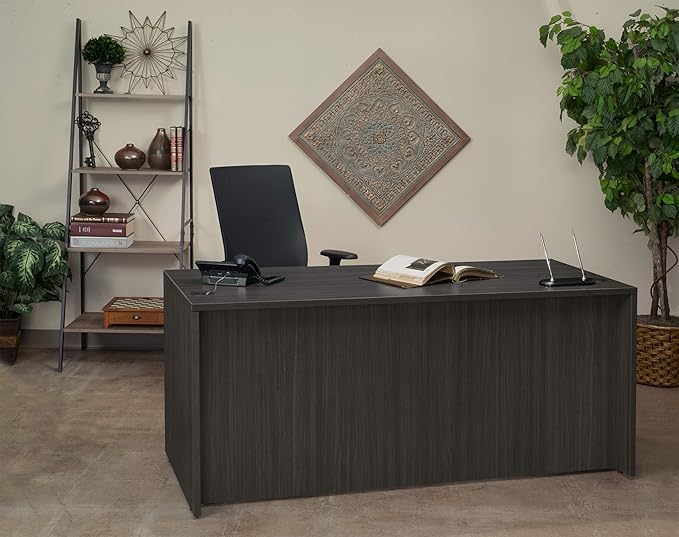 Regency Legacy Double Pedestal Desk with Four Drawers, 66", Ash Grey