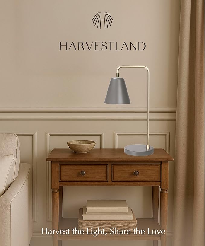 HarvestLand Steady Brass Desk Lamp – Adjustable Industrial Table Lamp with Solid Base, Lamp for nightstand, Desk Lamp Home Office and Bedside Table Lamp