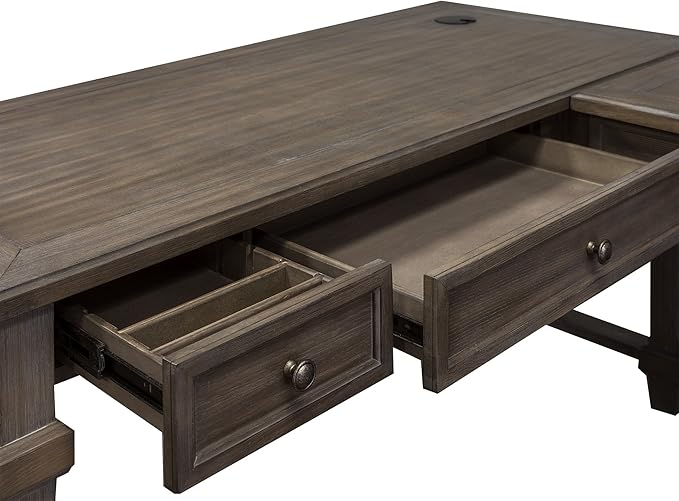 Martin Furniture Desk And Return, Weathered Dove