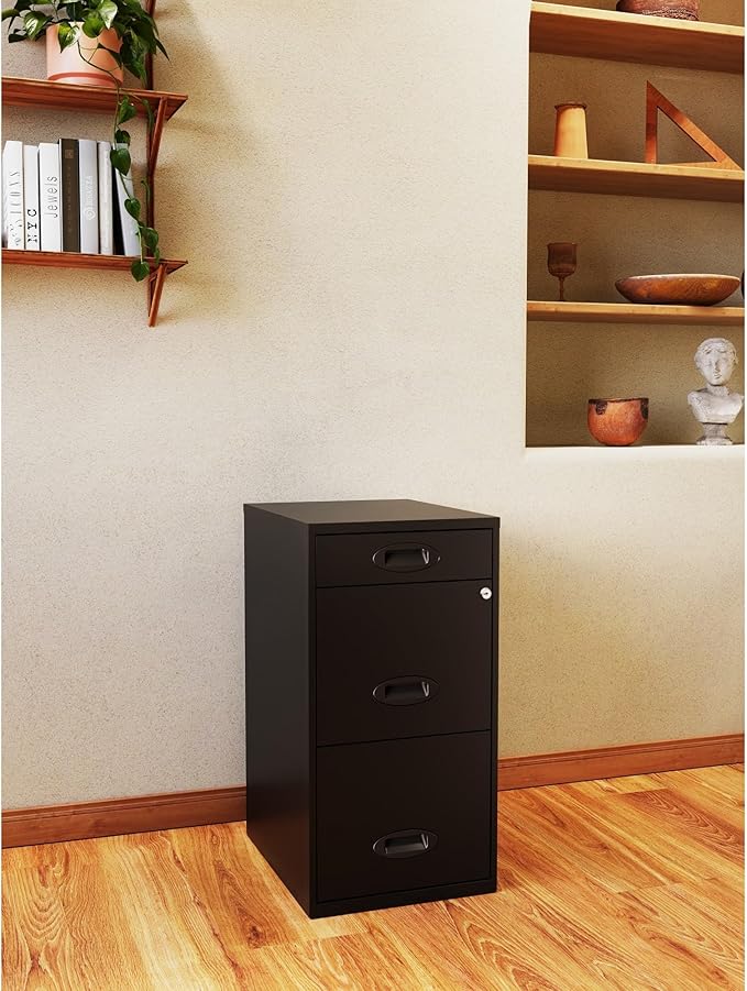 Realspace® SOHO 18"D 3-Drawer Organizer Vertical File Cabinet, Black