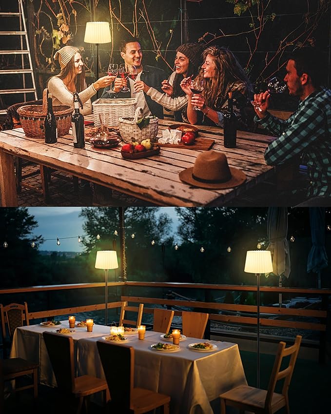 UMEXUS Cordless Rechargeable Floor Lamp for Bedroom, 57" Battery Operated Dimmable Floor Lamp, Small Corner Standing Light with Remote & Timer Portable Bedside Outdoor Patio Kids Room Ambient Lighting
