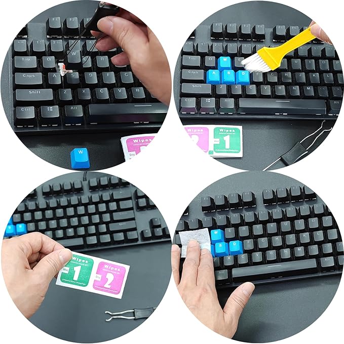 Keycap Puller Switch Pluller with Keyboard Cleaning Brush for Mechanical Keyboard, Stainless Steel Key Removal Tool