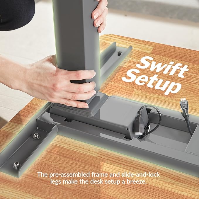 Vari ComfortEdge 48x30 Inch Electric Standing Desk – Height Adjustable Sit Stand VariDesk with Memory Presets, Sloped Edge, 220 LB Capacity + Tool-Free Assembly (Butcher Block)