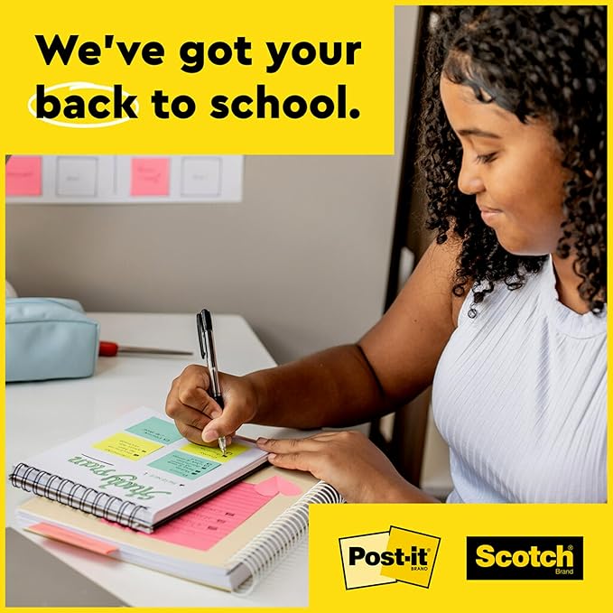 Post-it Super Sticky Notes Assorted Colors 3 x 3 inch | Teacher Pack | Super Sticky | Recyclable | 45 Sheets per Pad, 15 Pads, Pack of 6