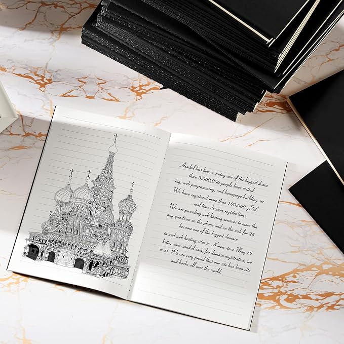 Sepamoon 200 Pack Kraft Notebook Journals 5.5 Inch x 8.3 Inch A5 Journal Softcover Notebooks Bulk for Kids Student Writing Sketch Travel Journal Office Notepad with 60 Pages 30 Sheets(Black)
