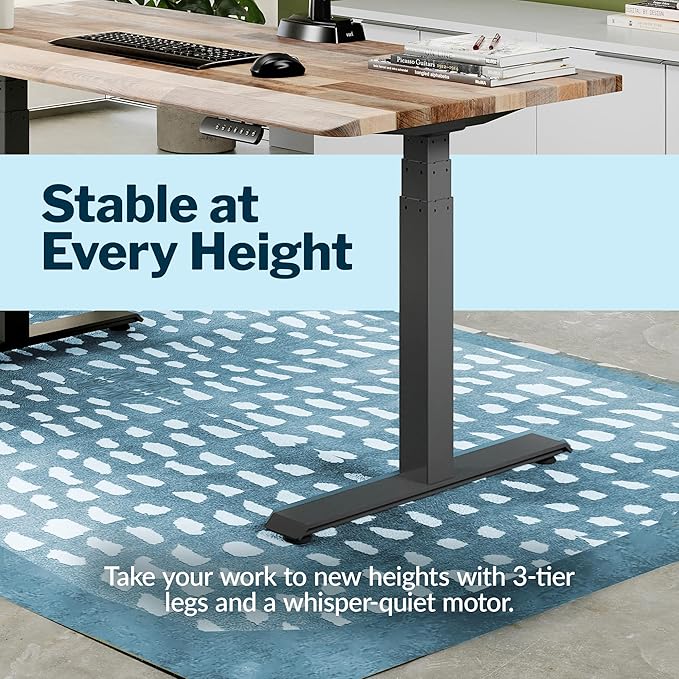 Vari ComfortEdge 60x30 Inch Adjustable Electric Standing Desk – Sit Stand VariDesk with Memory Presets, Sloped Edge, 200 LB Capacity + Tool-Free Assembly (Reclaimed Wood)