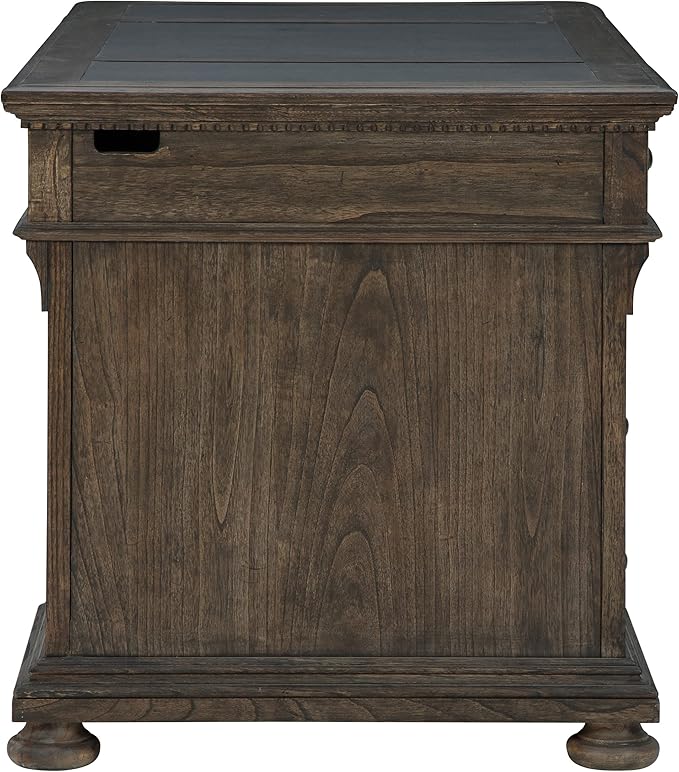 Hekman Furniture Wellington Estates Junior Executive Desk with Leather Top, Traditional Wooden Writing Desk, Small Home Office Desk with Drawers, Desk with Pull-Out Writing Surface