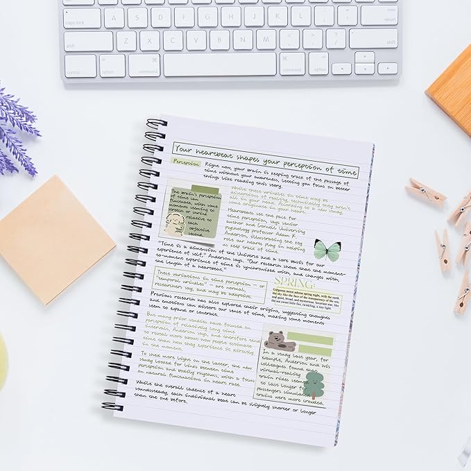 Spiral Notebook,A4 Lined Notebook, 3 Pack,8"x11-1/2", 120 Sheets & 240 Pages, Water Resistant Cover Notebook Set Perfect for School & Office
