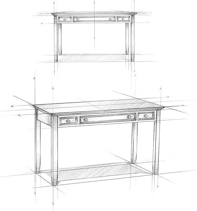 SIMPLIHOME Amherst Desk - 54-Inch Wide Solid Wood Writing Desk in Distressed Grey, Transitional Home Office Computer Table for Workspace or Study with 2 Drawers and Flip-Down Keyboard Tray
