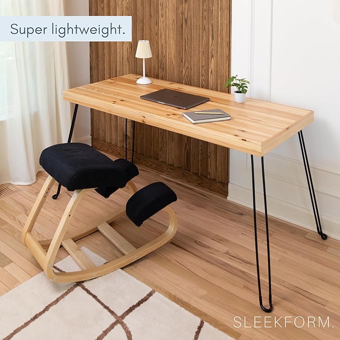 Sleekform Wooden Folding Desk - Small Folding Table Portable with Collapsible Hairpin Legs - Wood Foldable Desks for Small Spaces - Space Saving Portable Computer Desk - Birch
