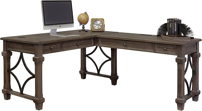 Martin Furniture Desk And Return, Weathered Dove
