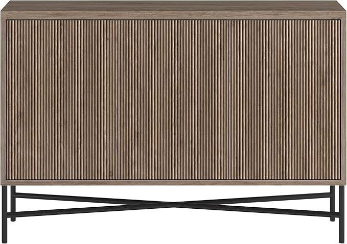 Henn&Hart 48" Wide Rectangular Buffet Table in Weathered Gray, for Home, Living Room, Bedroom, Entertainment Room, Office