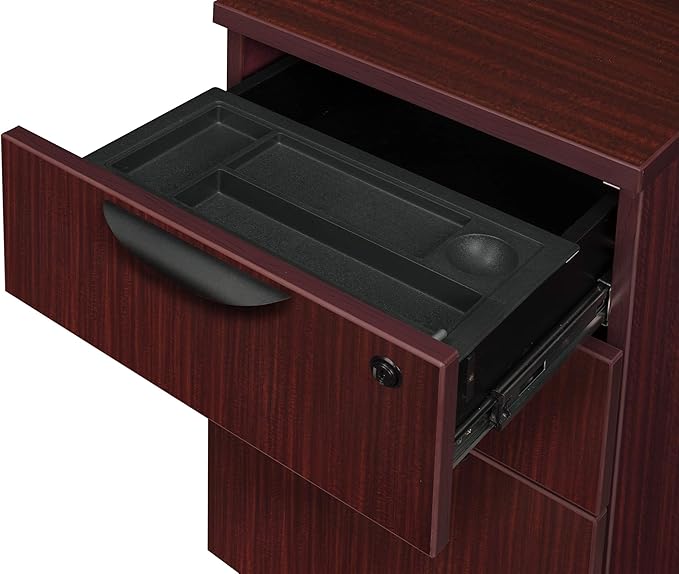 Regency with with Return Legacy L-Desk Shell, 71", Mahogany