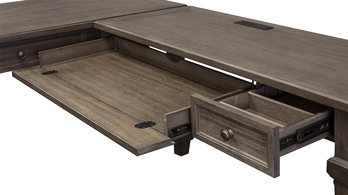 Martin Furniture Desk And Return, Weathered Dove