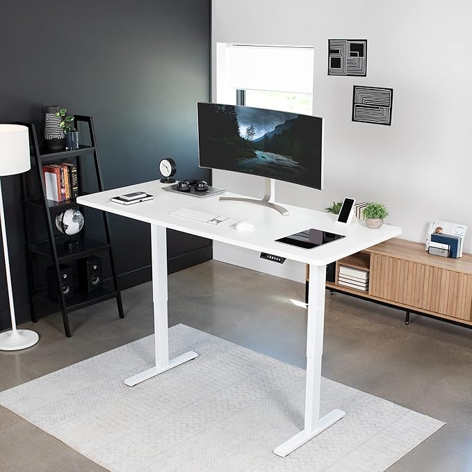 VIVO Electric 71 x 30 in Standing Desk, Memory Height Adjustment, 1B Series, White Top White Frame, DESK-KIT-1W7W
