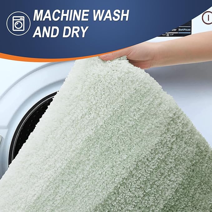 OLANLY Bathroom Runner Rugs 70x24, Extra Soft Absorbent Microfiber Bath Rugs, Rubber Backing, Quick Dry, Washable Bath Mats for Bathroom Floor, Tub and Shower, Home Decor Accessories, Sage Green