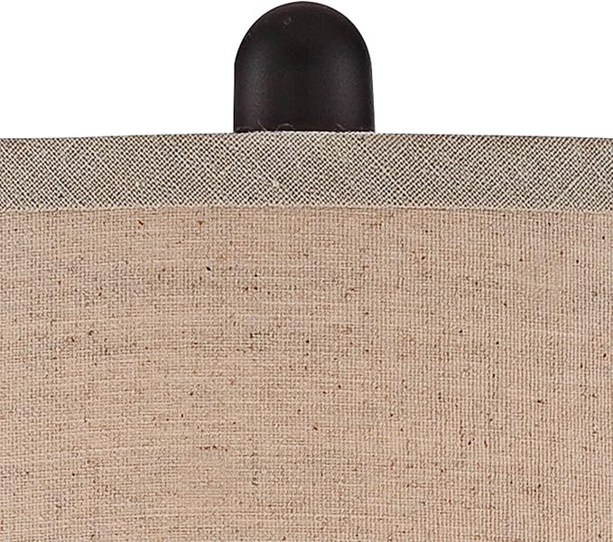 Regency Hill Ben Farmhouse Traditional Table Lamps 25" High Full Size Set of 2 Dark Bronze Brown Metal Beige Linen Drum Shade Decor for Living Room Bedroom House Bedside Nightstand Home Office
