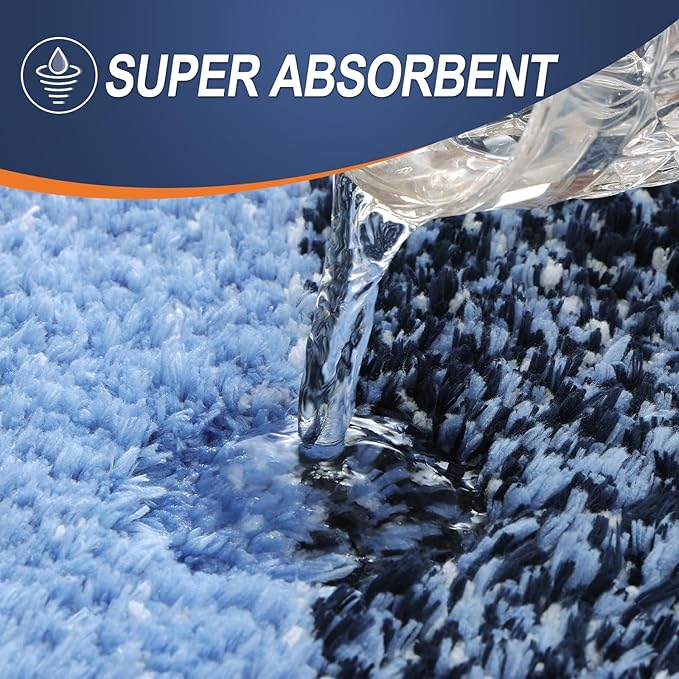 OLANLY Bathroom Rugs Mat 30x20, Extra Soft Absorbent Microfiber Bath Rugs, Rubber Backing, Quick Dry, Machine Washable Bath Mats for Bathroom Floor, Tub and Shower, Home Decor Accessories, Navy