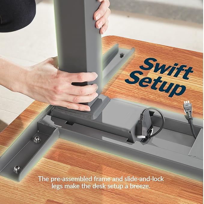 Vari ComfortEdge 60x30 Inch Adjustable Electric Standing Desk – Sit Stand VariDesk with Memory Presets, Sloped Edge, 200 LB Capacity + Tool-Free Assembly (Butcher Block)