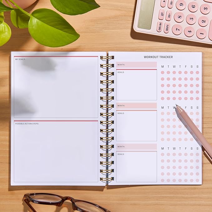 Inspired by Erin Condren A5 Daily Fitness Planner, Undated Workout Tracker